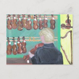 Paris Violin Shop Postcard