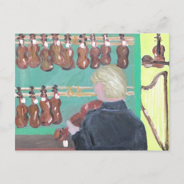 Paris Violin Shop Postcard (Front)