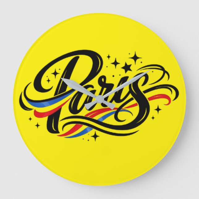 Paris Wall Clock – Artistic Eiffel Tower Design  (Front)