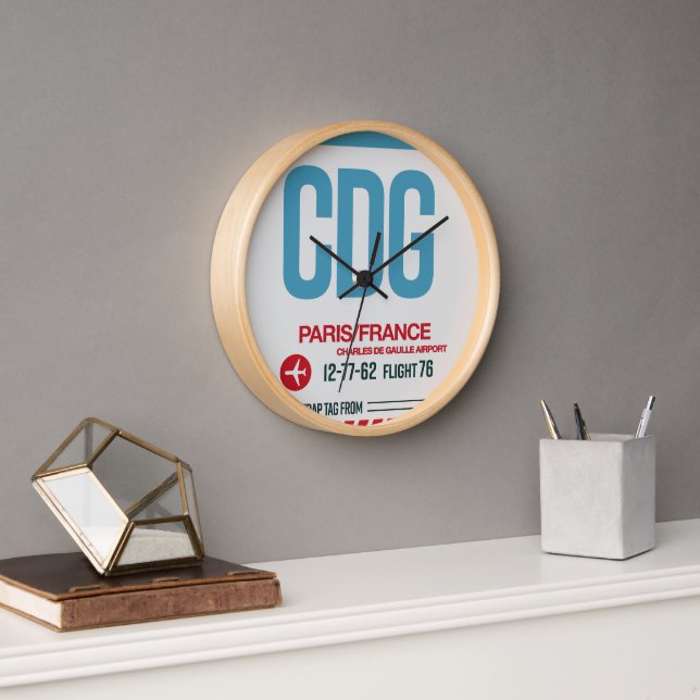 Paris Wall Clock – Time to Travel (Office)