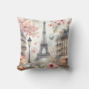 paris watercolor cushion