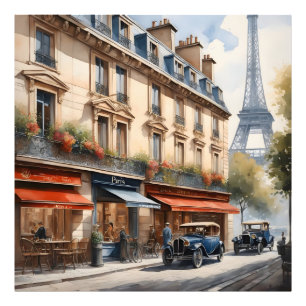 Paris watercolor painting photo print