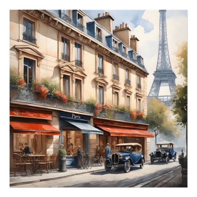 Paris watercolor painting  photo print (Front)