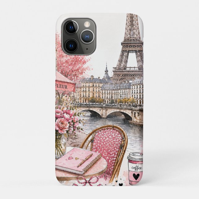 Paris Watercolor Pink iPhone / iPad case (Back)