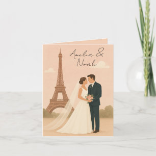 Paris Wedding Invitation   Elegant Eiffel Tower 
