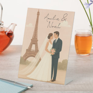 Paris Wedding Invitation Elegant Eiffel Tower Pedestal Sign