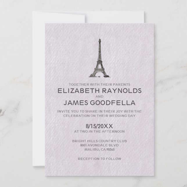 Paris Wedding Invitations (Front)