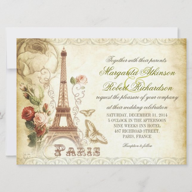 PARIS wedding invitations (Front)