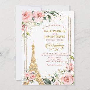 Paris Wedding Invitations Destination Eiffel tower