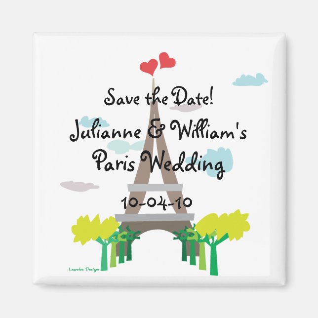 Paris Wedding Save the Date Magnet (Front)