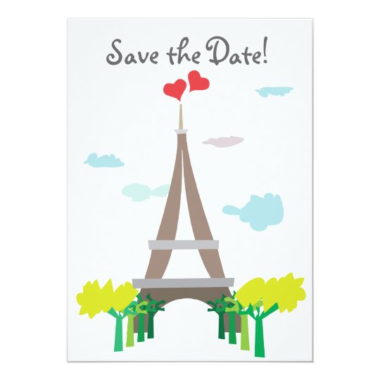 Paris Wedding Save the Wedding Date Cards
