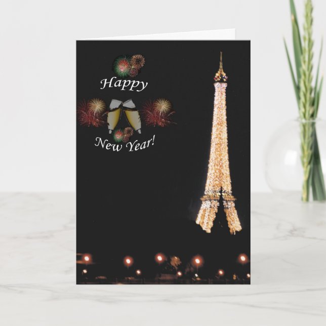 Paris: Welcoming the New Year. Holiday Card (Front)