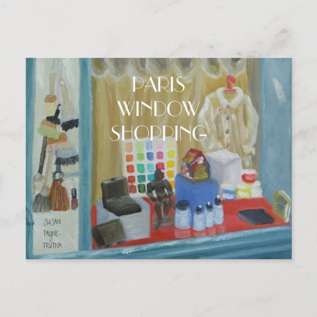 PARIS WINDOW SHOPPING POSTCARD (Front)