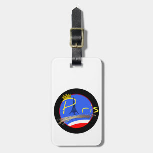 Paris with Crown Eiffel Tower Luggage Tag