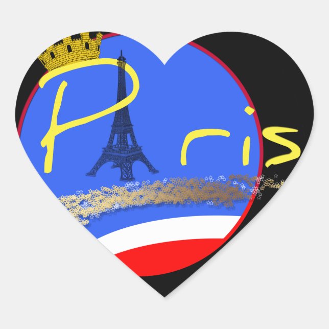 Paris with Crown Heart Sticker (Front)