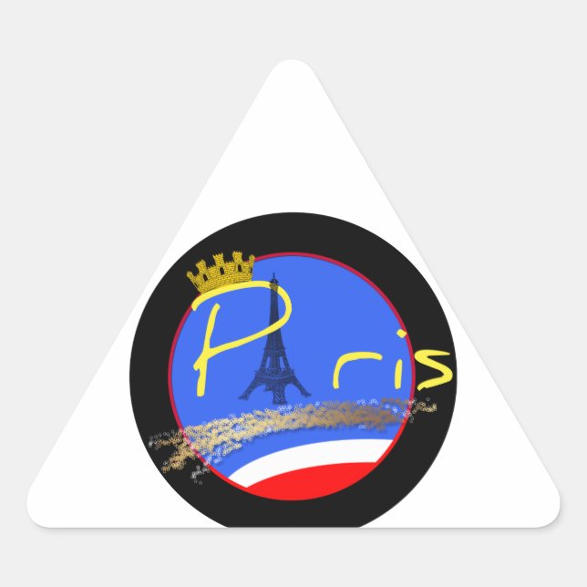 Paris with Crown - Triangle Sticker (Front)