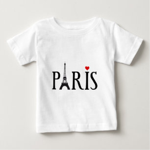 Paris with Eiffel tower and red heart Baby T-Shirt