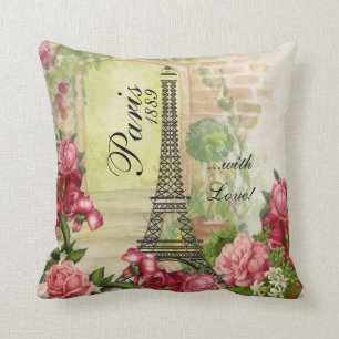 Paris with Love Rose Garden Cushion