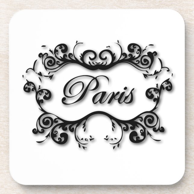 Paris with Scrolls Coaster (Front)