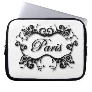 Paris with Scrolls Laptop Sleeve