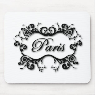Paris with Scrolls Mouse Mat