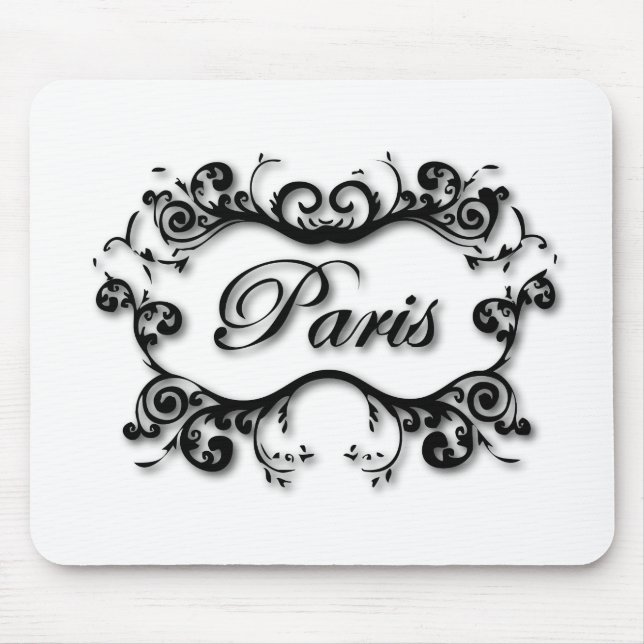 Paris with Scrolls Mouse Mat (Front)