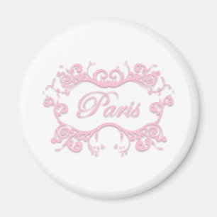 Paris with Scrolls pink Magnet