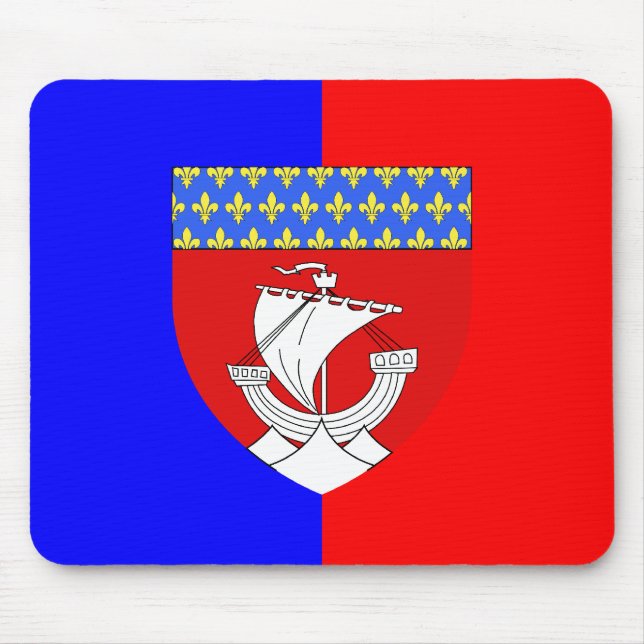 Paris With Shield, France Mouse Mat (Front)