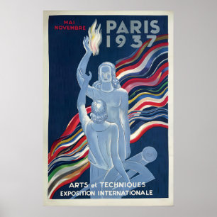 Paris World's Fair 1937 Poster Vintage