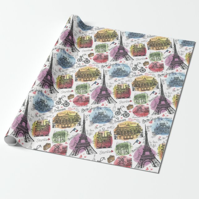 Paris Wrapping Paper (Unrolled)