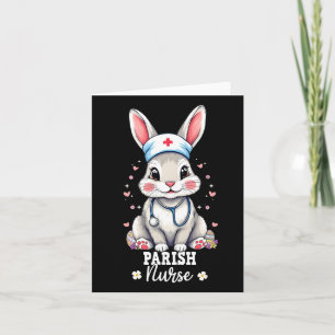 Parish Nurse Bunny With Stethoscope Easter Nurse Card