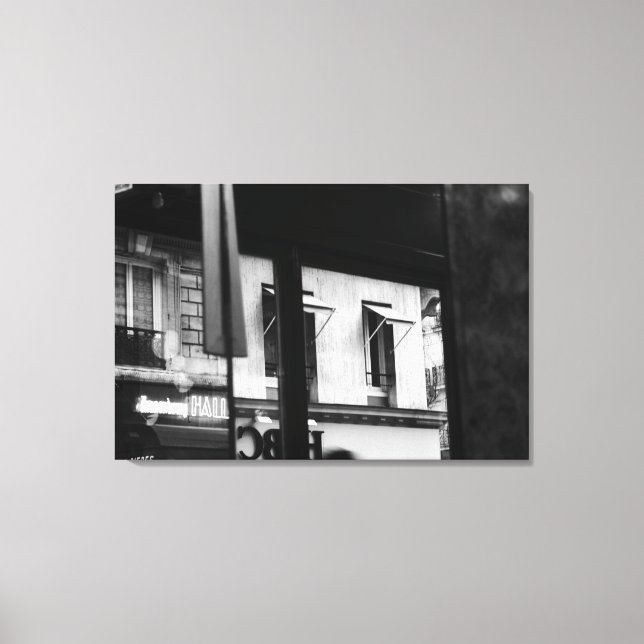 Parisian Atmopshere Windows and Reflections Canvas Print (Front)
