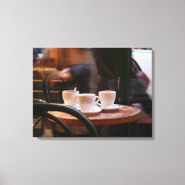 Parisian Atmosphere Coffee Guest or Ghost Canvas (Front)