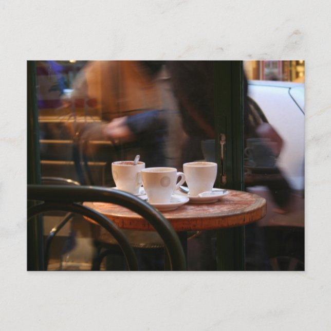 Parisian Atmosphere Coffee Guest or Ghost Postcard (Front)