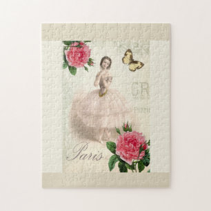 parisian ballerina, french inspired ballerina jigsaw puzzle