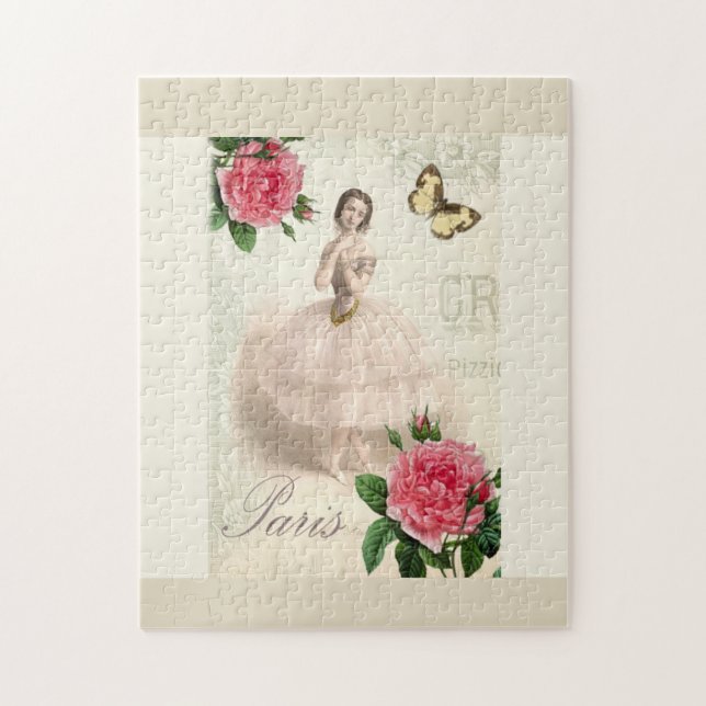 parisian ballerina, french inspired  ballerina jigsaw puzzle (Vertical)