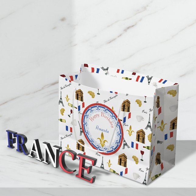 Parisian Birthday Large Gift Bag (Creator Uploaded)