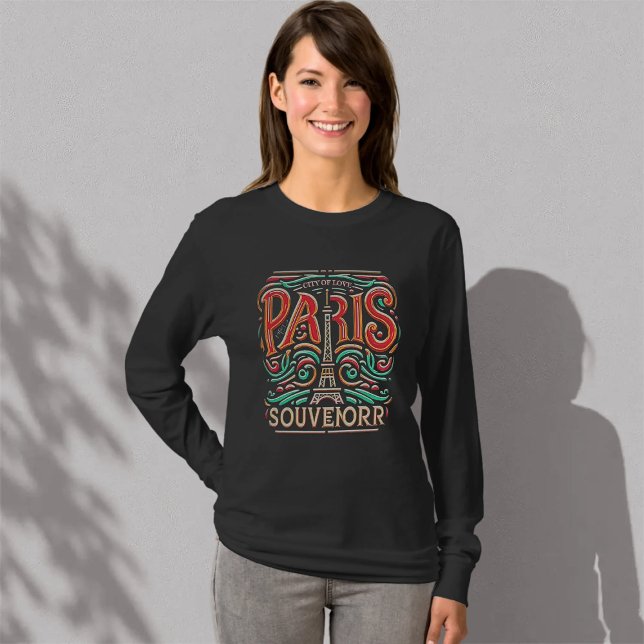 Parisian Bloom Love Symphony Basic Long Sleeve  T-Shirt (Creator Uploaded)