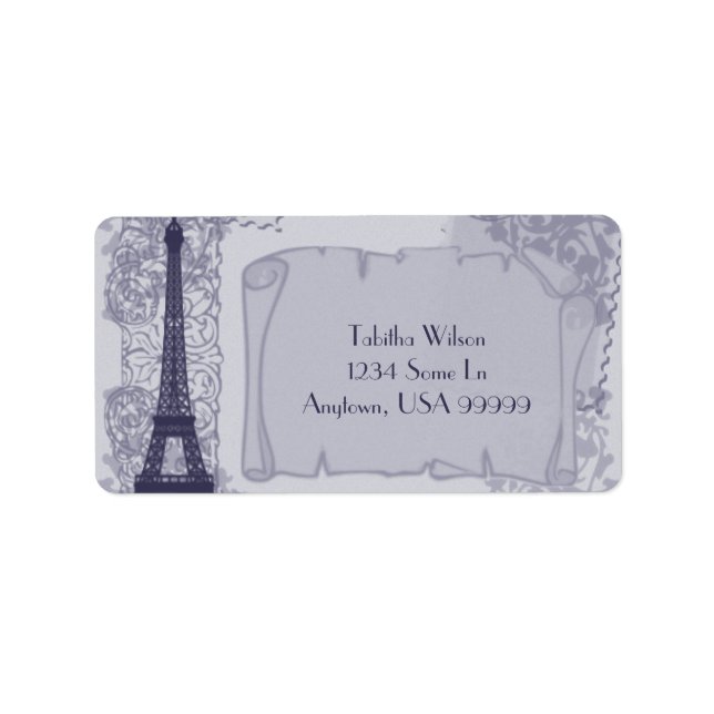 Parisian Blue Address Label (Front)