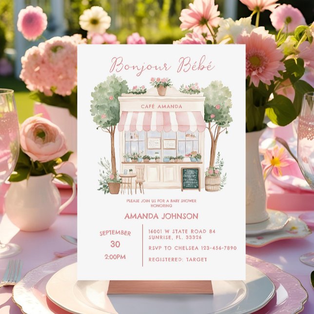 Parisian Cafe Afternoon Baby Shower Invitation (Creator Uploaded)