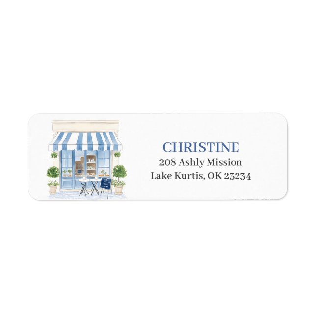 Parisian cafe baby shower Address Label (Front)