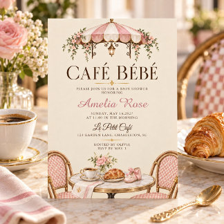 Parisian Café Bébé Baby Shower Invitation