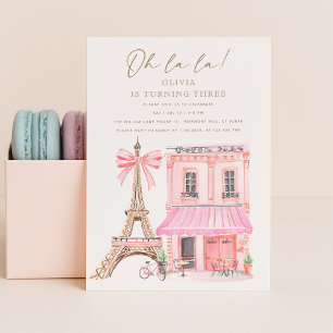 Parisian Café Birthday Invitation