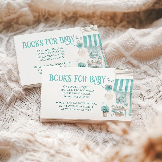 Parisian Cafe Bonjour Bebe Baby Shower Book Enclosure Card (Creator Uploaded)