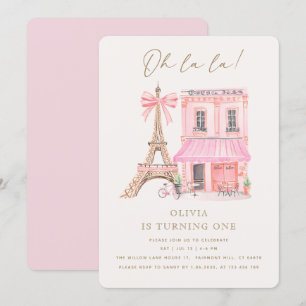 Parisian Café first Birthday Invitation