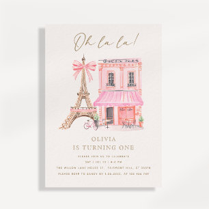 Parisian Café first Birthday Invitation