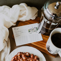 Parisian Café Watercolor Recipe Card