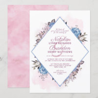 Parisian Charm Blue & Pink Diamond Frame Wedding