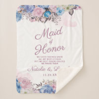 Parisian Charm Blue & Pink Maid of Honour Quote