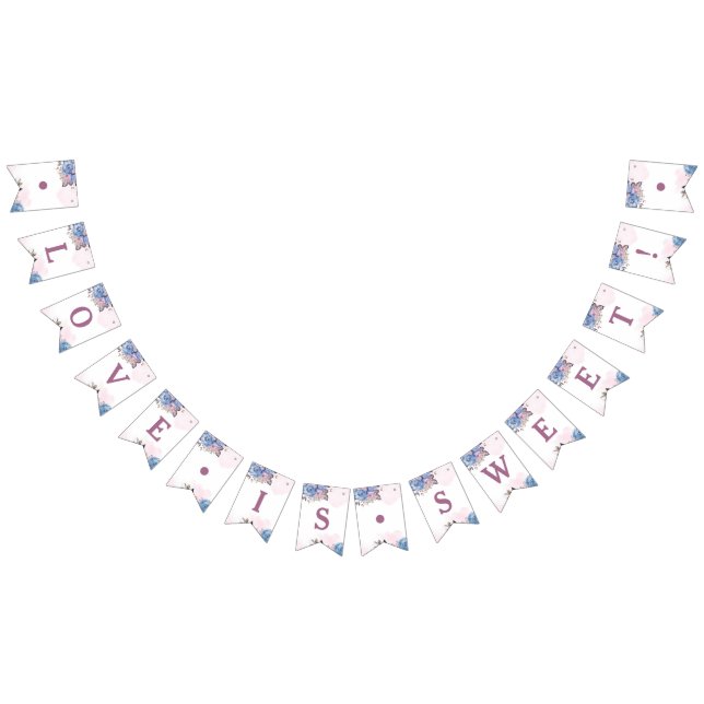 Parisian Charm Floral Chic Love is Sweet Wedding Bunting (All)